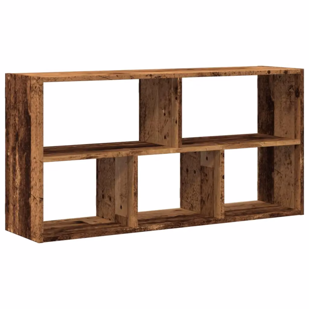 Berkfield Home Wall Shelf in Old Wood Brown, W/D/H: 100 x 25 x 50 cm – 2