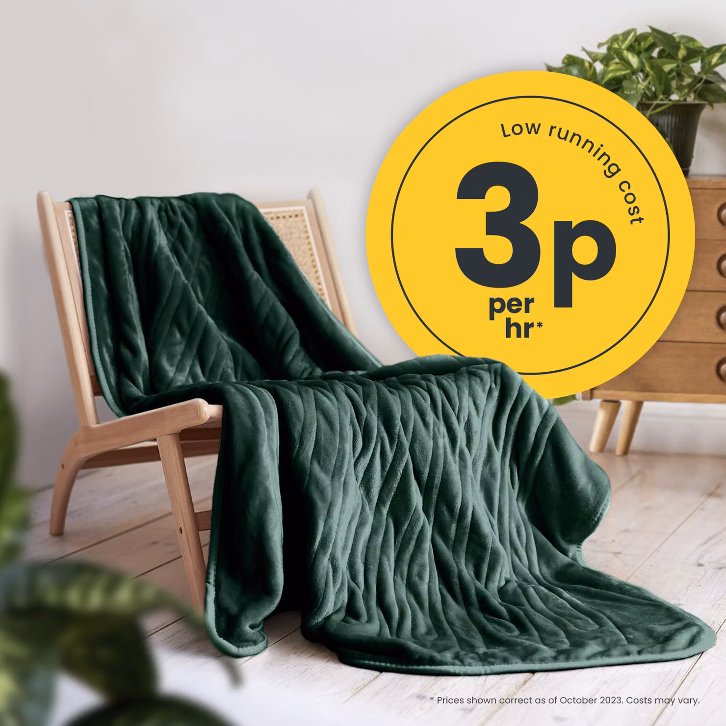 Cosi Home Fleece Electric Heated Throw in Green, W/D/H: 160 x 130 x 130 cm – 2