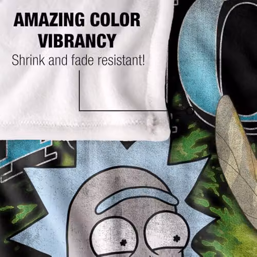 LOGOVISION Rick and Morty Rick Sanchez Homage Super Soft Fleece Throw Blanket, Multicolour, W: 152 cm, D: 127 cm – 3