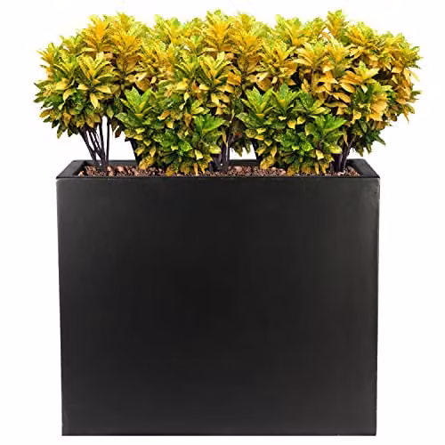 IDEALIST Black Reinforced Stone Outdoor Trough Planter, 40L – 6