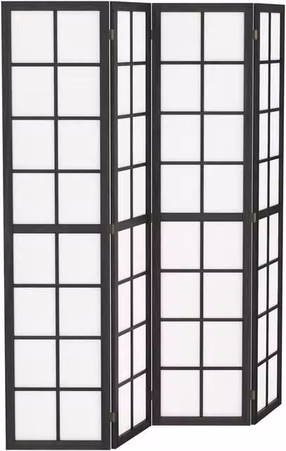 HOMCOM 4 Panel Folding Room Divider Privacy Screen in Black, W/H: 170 x 160 cm – 10