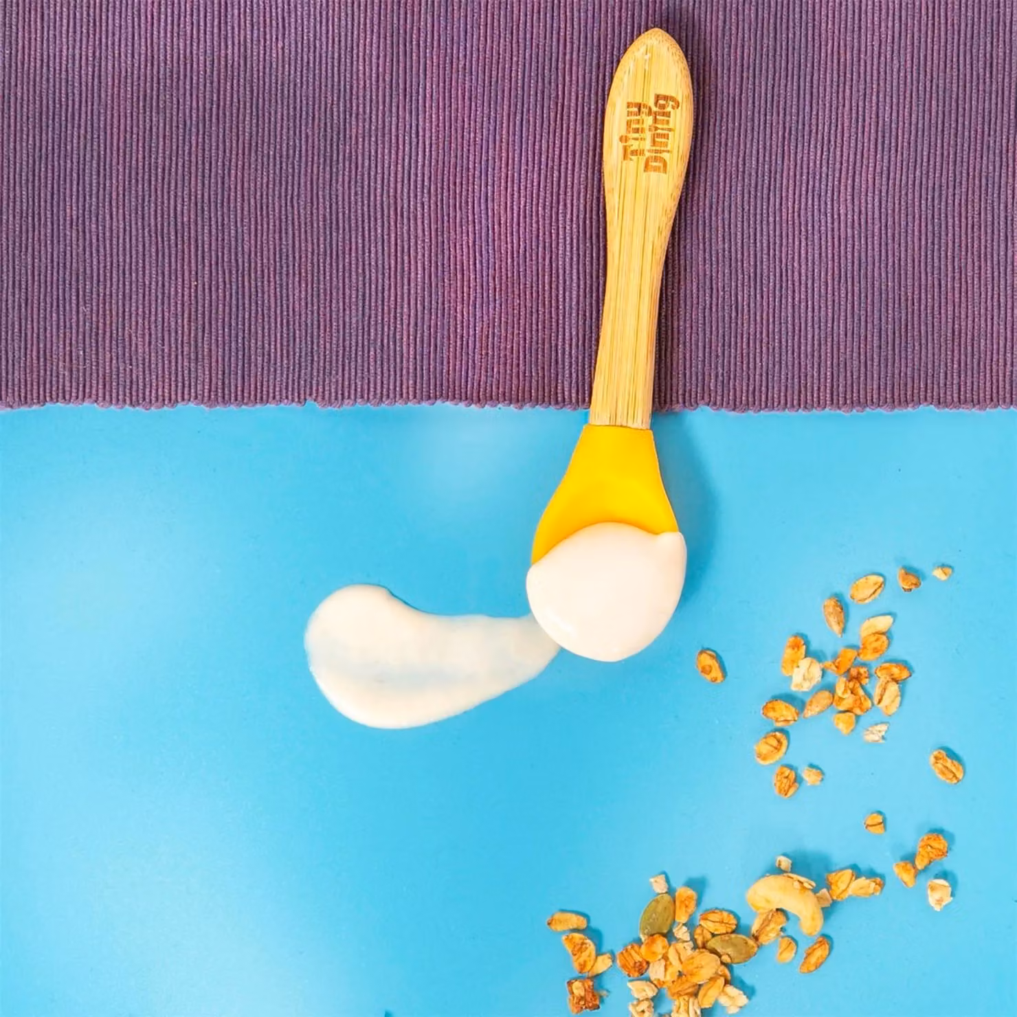 Tiny Dining Bamboo and Silicone Tip Spoon for Babies and Toddlers in White – 2