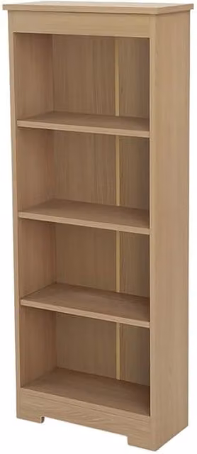Core Products Freya Scandinavian 4-Shelf Low Bookcase and Media Storage Unit – 4