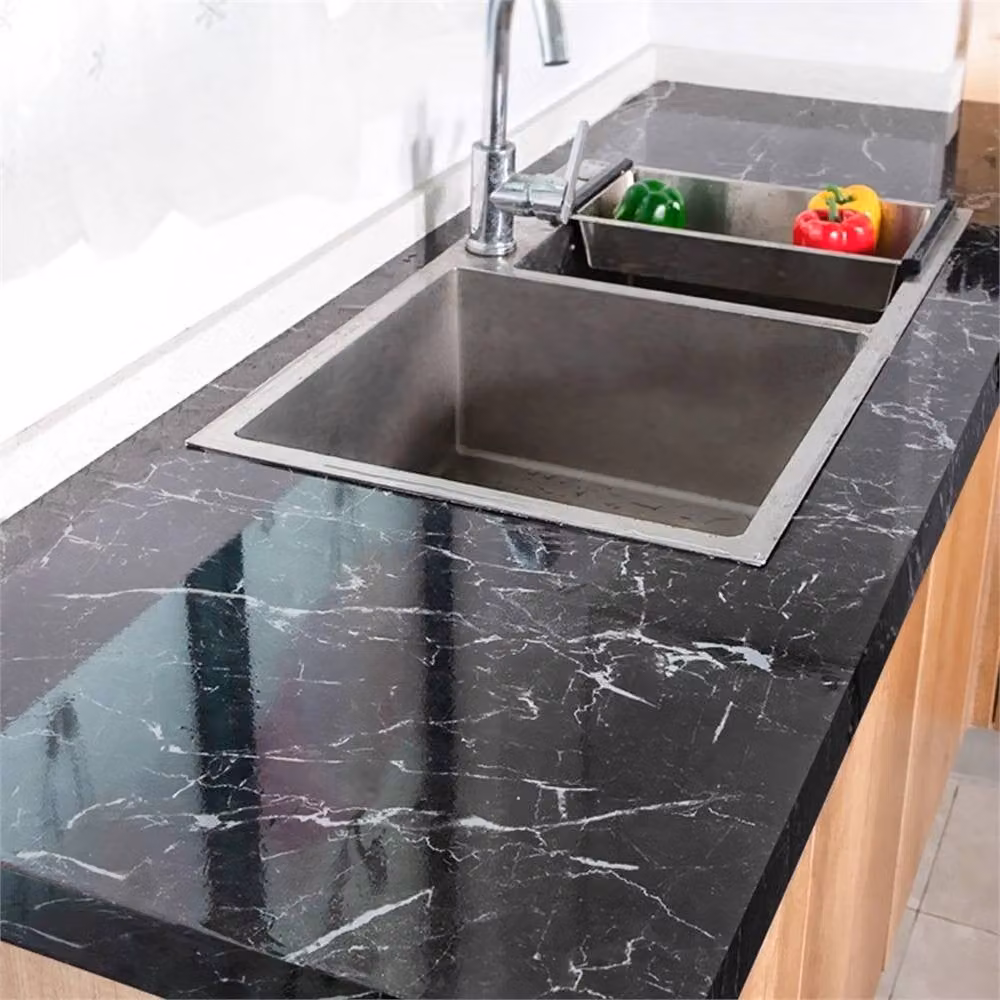 Nordara Black Marble Vinyl Wrap Self Adhesive PVC Film for Kitchen Worktops and Cupboards – 2