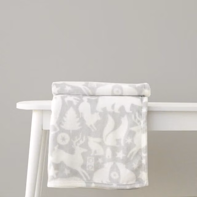 Fusion Scandi Animals Grey Fleece Throw W/D: 120 x 150 cm – 1