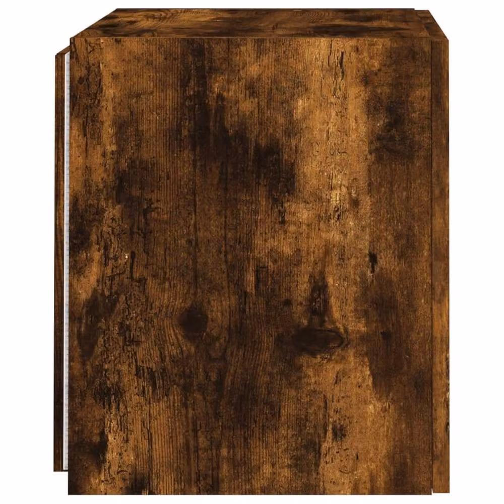 Berkfield Home Set of 2 Modern TV Wall Cabinets with LED Lights in Smoked Oak Brown, W/D/H: 40.5 x 35 x 40 cm – 6