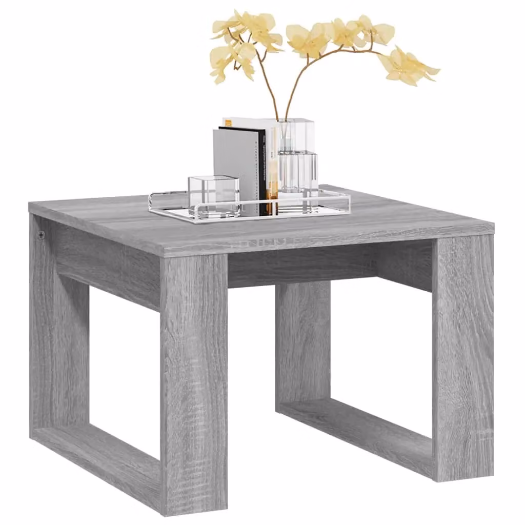 Berkfield Home Modern Square Side Table in Grey, W/D/H: 50 x 50 x 35 cm – 3