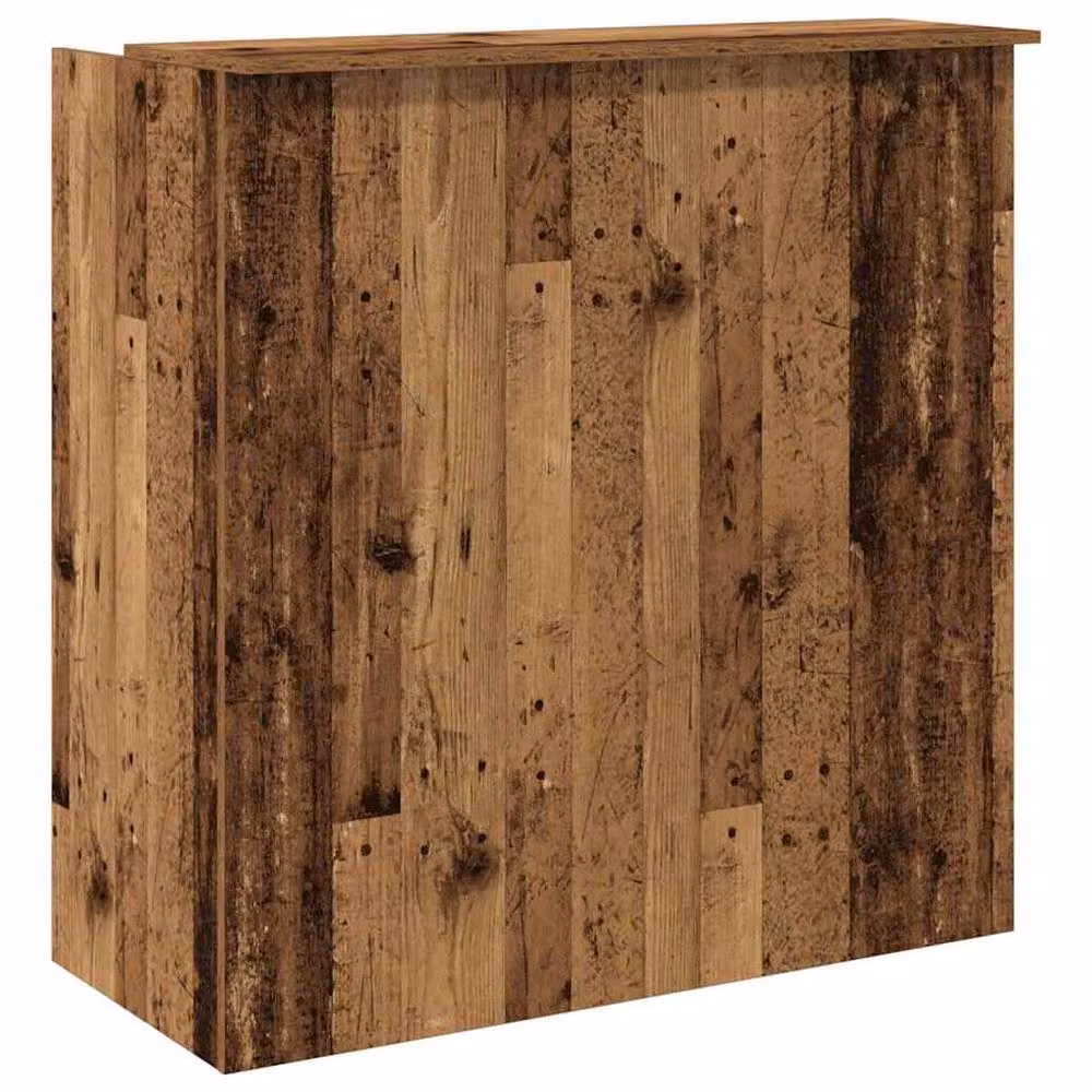 Berkfield Home Reception Desk in Brown Old Wood, W/D/H: 100 x 50 x 103.5 cm – 2