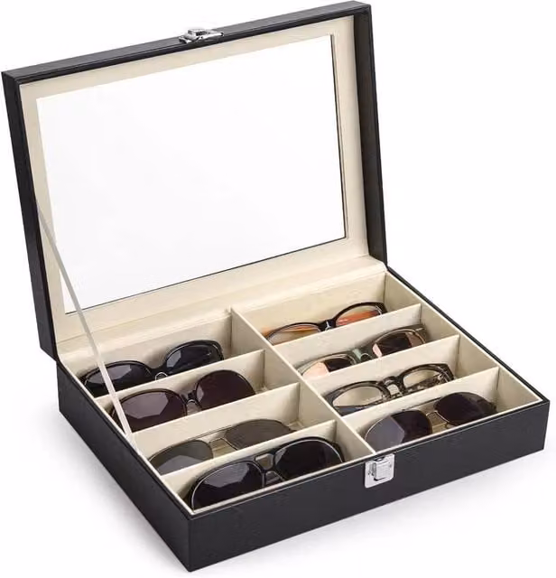 KORVIXA Black Sunglasses Organizer Storage Box, Width: 60 cm – 1