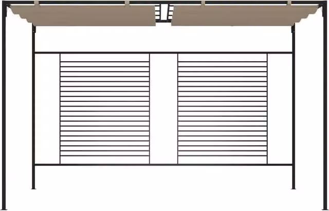 Berkfield Home Gazebo with Retractable Roof, Beige, W: 4.0 m, D: 3.0 m, H: 2.3 m – 1