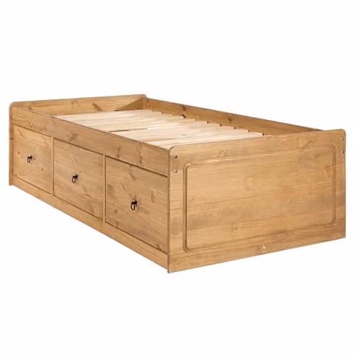Core Products Corona Rustic Waxed Pine Single Cabin Bed with Drawers in Brown, W/D/H: 90 x 190 x 91.44 cm – 2
