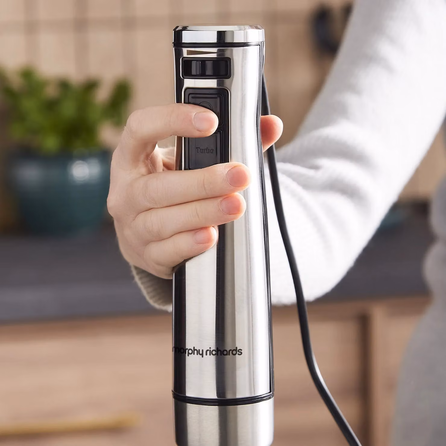 Morphy Richards Electric Hand Blender Set with Masher in Silver and Stainless Steel – 6