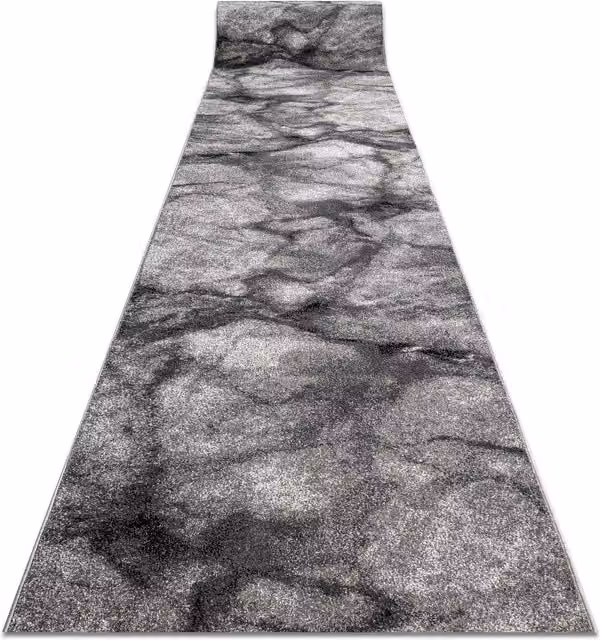 RugsX Silver Marble Runner in Grey, W: 120 cm, L: 340 cm – 1
