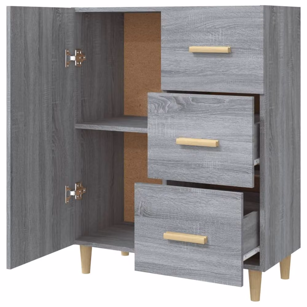 Berkfield Home Grey Sonoma Sideboard in Engineered Wood, W: 69.5 cm, D: 34 cm, H: 90 cm – 3