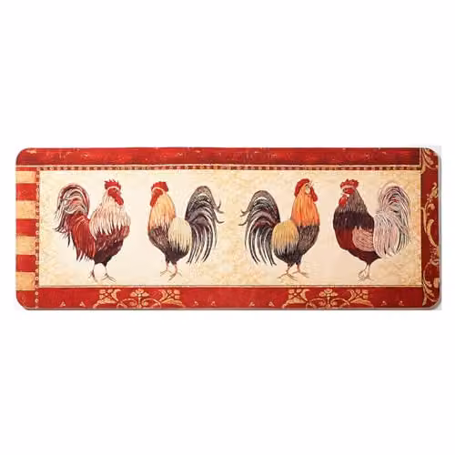 mysmartbuy Rooster Anti Fatigue Kitchen Mat, Non Slip Multicolour Memory Foam Runner, W120 x D45 cm – 3