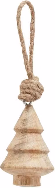 KDMD Natural Hand-Turned Wooden Christmas Tree Bauble, Brown Round Hanging Pendant