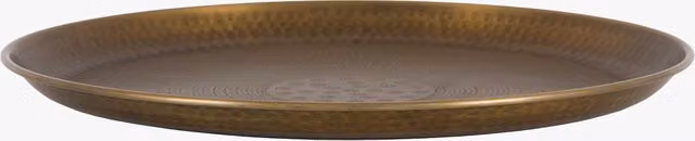 Zikka Olia Round Metal Tabletop Tray in Gold