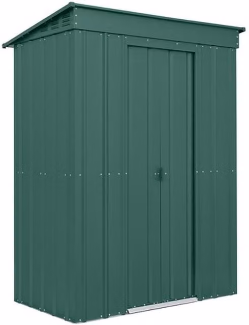 Globel Pent Metal Garden Shed in Green