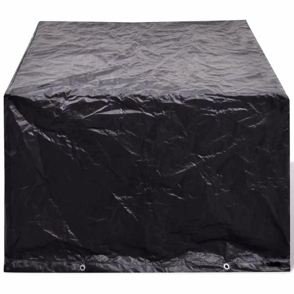 Berkfield Home Black Water-Repellent Garden Furniture Cover for 4-Person Poly Rattan Sets, W: 180 cm, D: 140 cm – 1