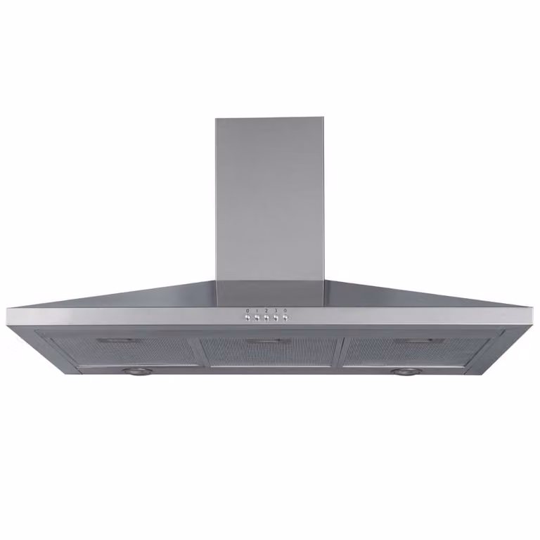 SIA Silver Stainless Steel Wall Mounted Chimney Cooker Hood with Activated Carbon Filter, W: 90 cm