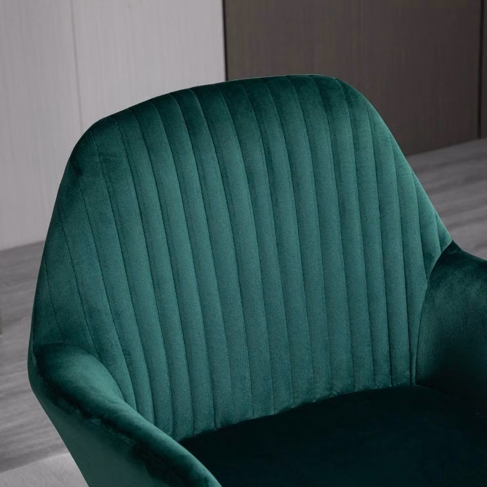 NESTLUNE Modern Velvet Upholstered Accent Chair in Green – 5
