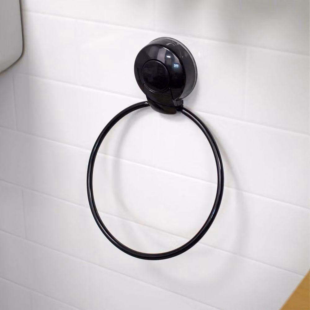 Showerdrape Suctionloc 3 Piece Black Wall Mounted Bathroom Accessory Set with Soap Dish and Toilet Roll Holder – 2