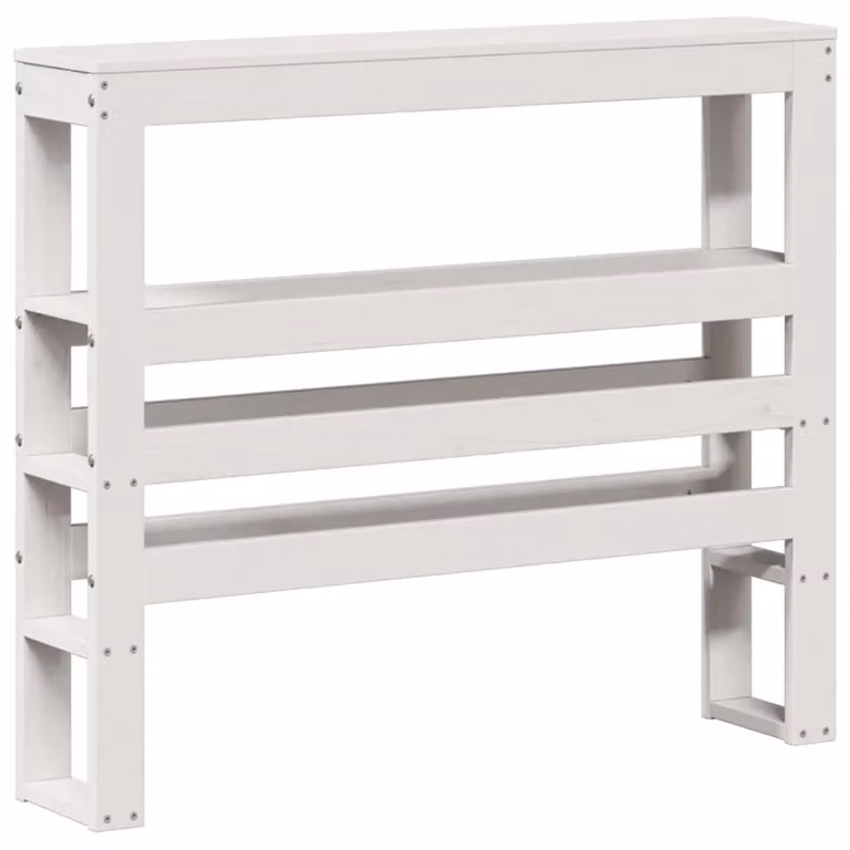 Berkfield Home White Solid Wood Pine Headboard with Shelves, Width: 75 cm