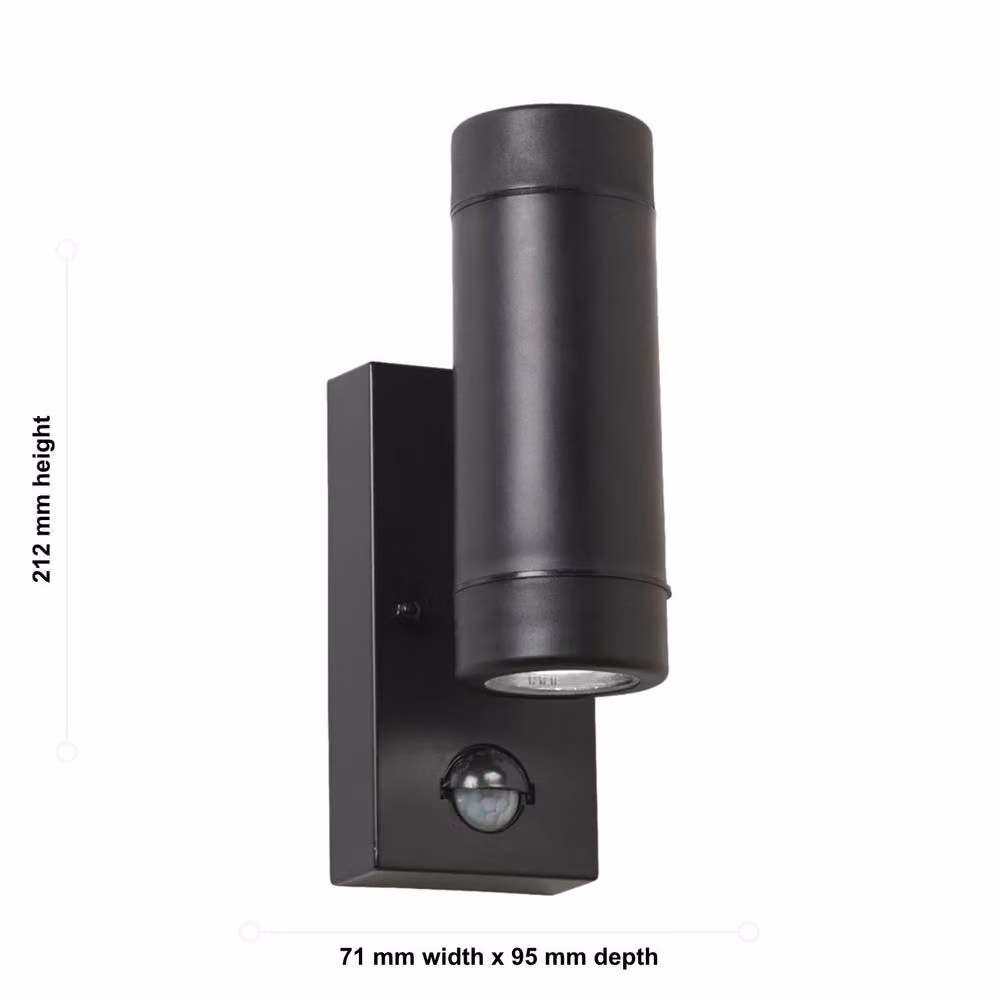First Choice Lighting Gale Polypropylene Coastal PIR Motion Sensor Wall Light in Black – 4