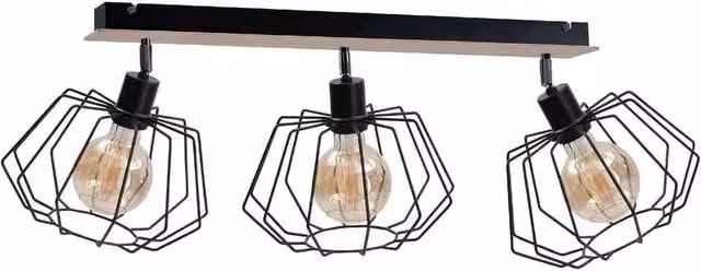 Netlighting Soho Wood Ceiling Spotlight Bar in Brown, 65 cm, 3x E27