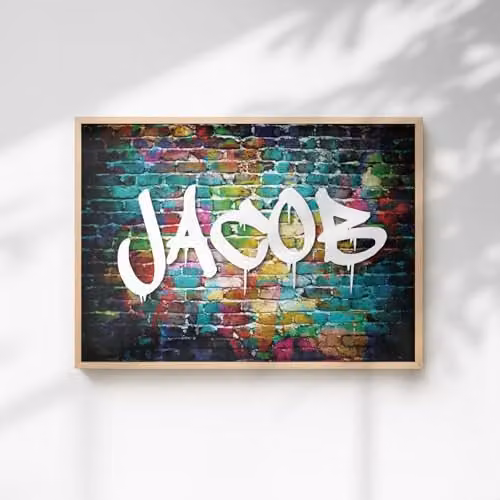 60 Second Makeover Limited Personalised Graffiti Print Wall Art Poster, Multicolour, W: 21.0 cm, H: 29.7 cm
