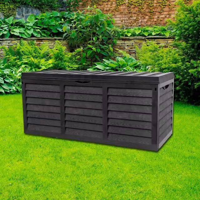 Gr8 Home Black 320 Litre Plastic Garden Storage Box
