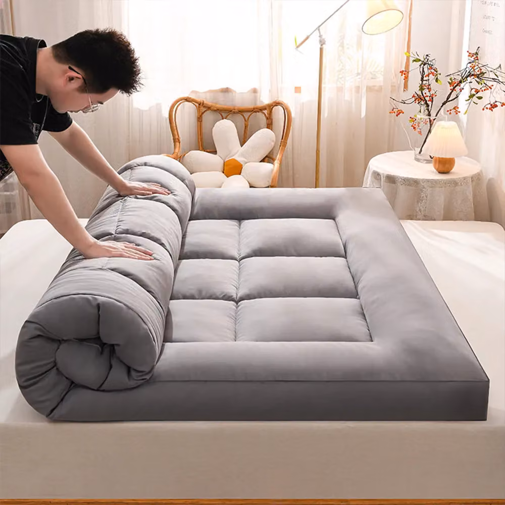 Hinsinc Plush Grey Ultra-Thick Hotel-Grade Luxury Mattress Topper XXL, Depth: 10 cm – 3