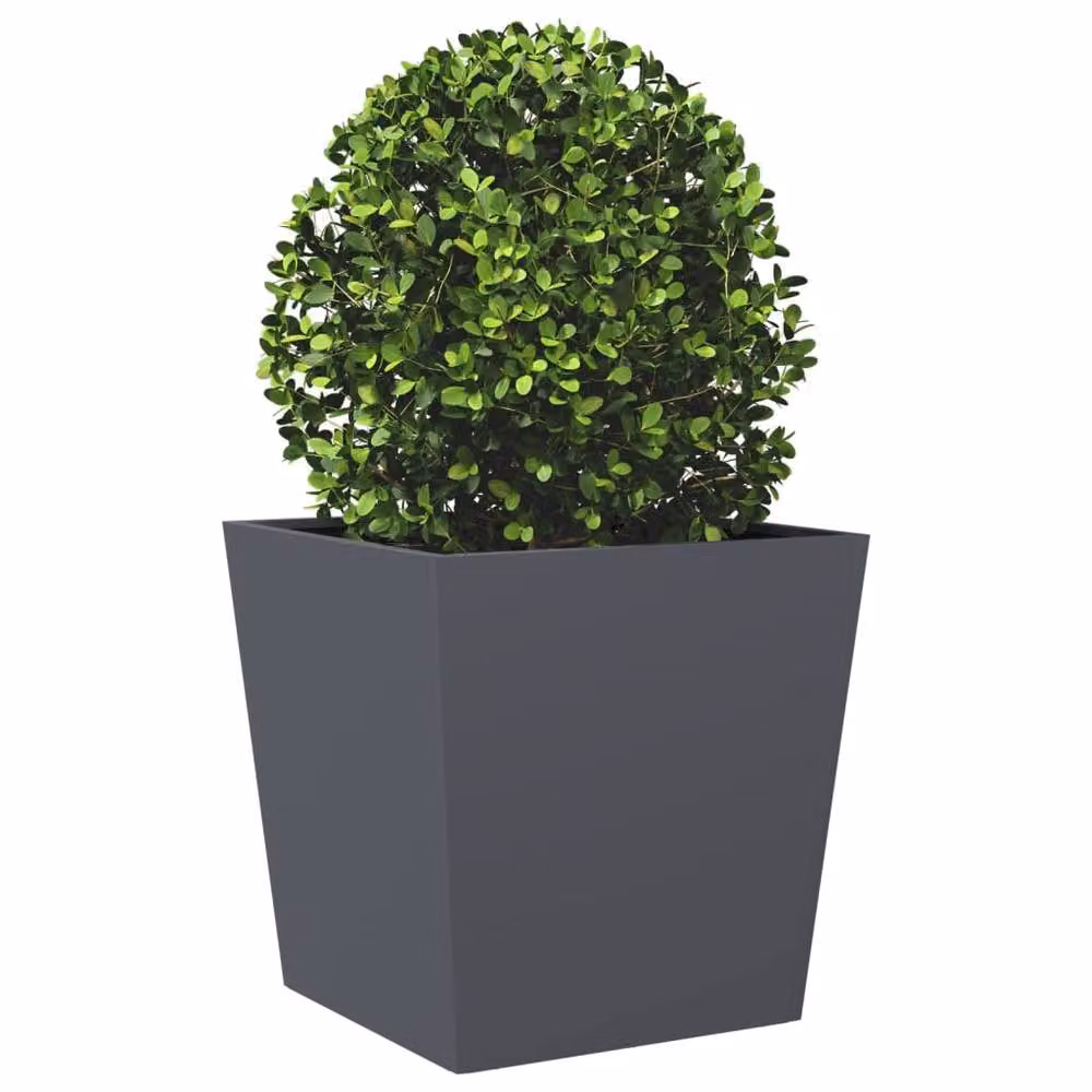 Berkfield Home Garden Steel Planter Tubs in Anthracite Grey, 2 Pack, W/D/H: 50 x 50 x 50 cm – 4