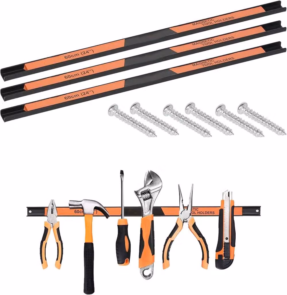 ATEK 6-Piece Magnetic Tool Holder Set with Removable Dividers, Orange, W: 60 cm – 6