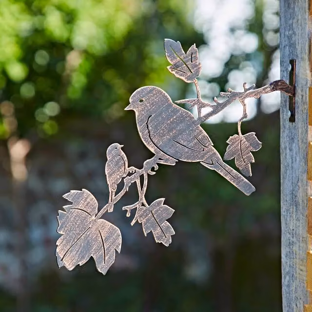 Paper High Black Metal Bird Silhouette Garden Art Sculpture for Walls and Fences – 1