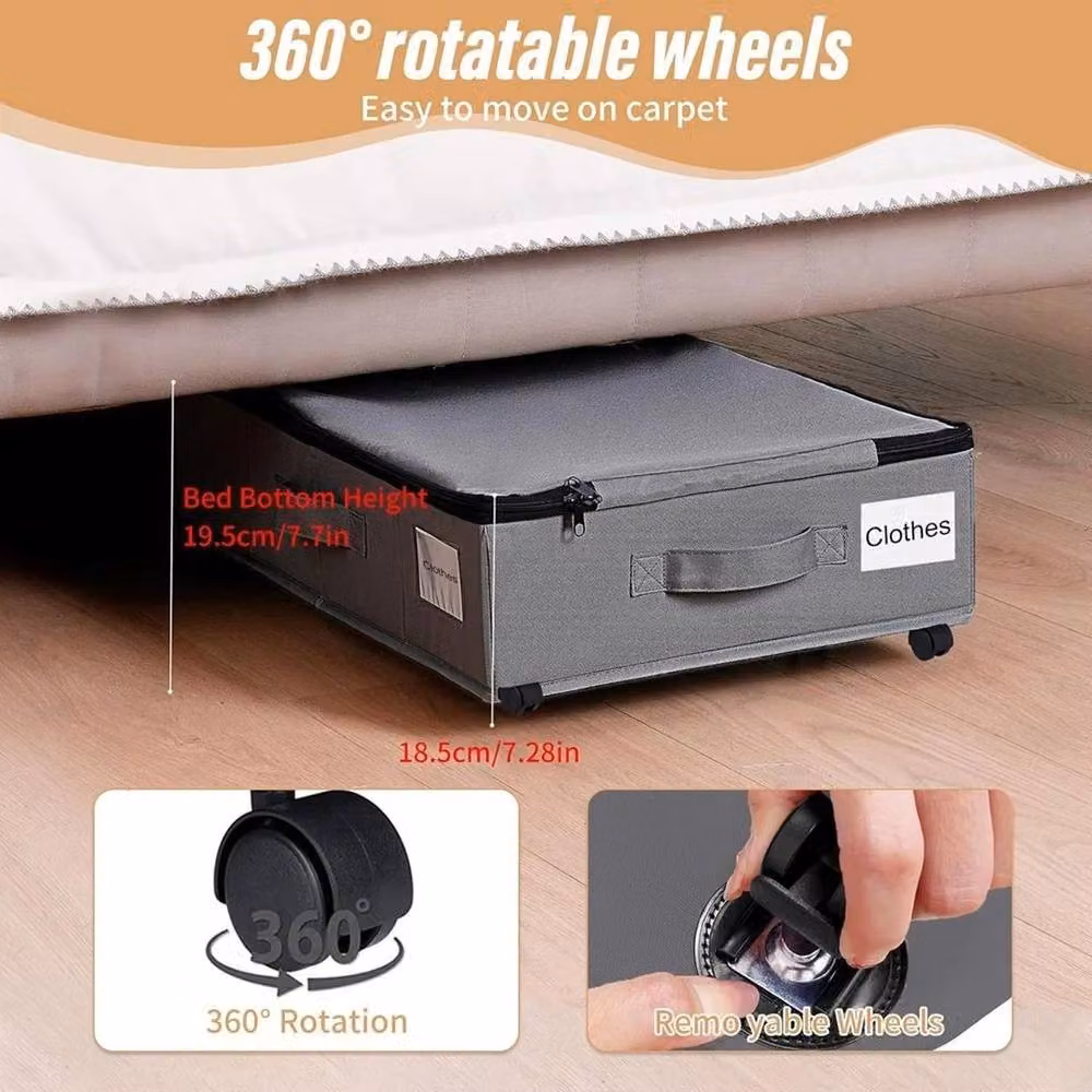 Kelvenix Large Capacity Under Bed Storage Bag in Grey – 3