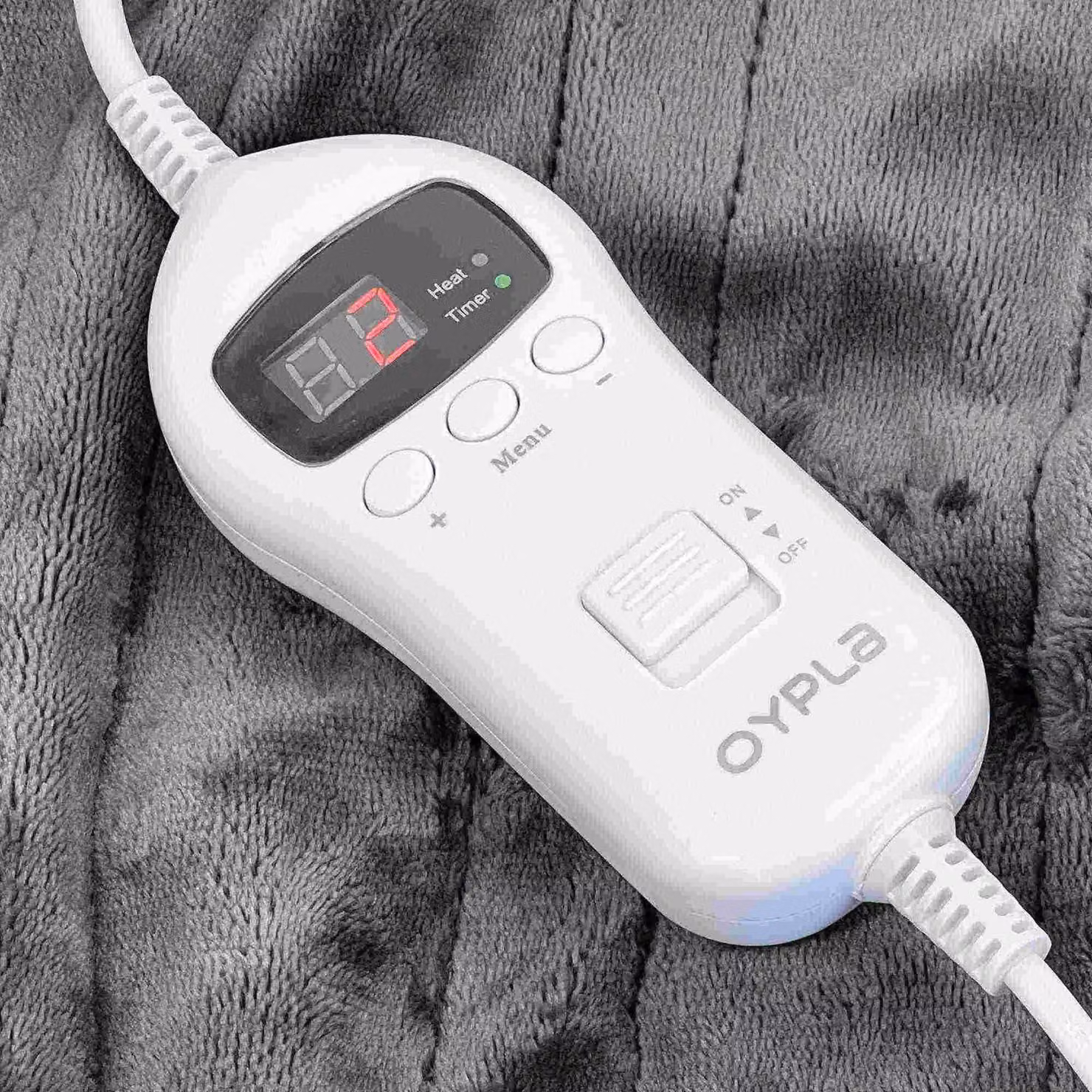 Oypla Machine Washable Fleece Heated Throw Electric Blanket in Grey with 10 Heat Settings – 2