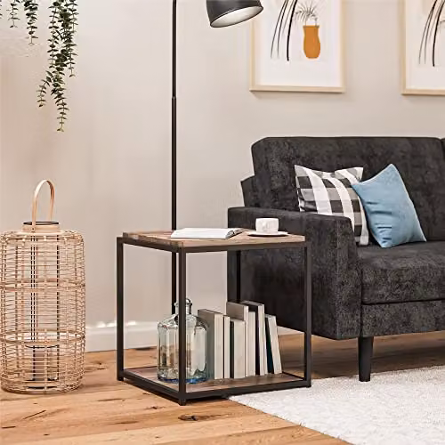 DHP Furniture Quincy End and Side Table, Brown, W: 49 cm, D: 48 cm, H: 55 cm – 3
