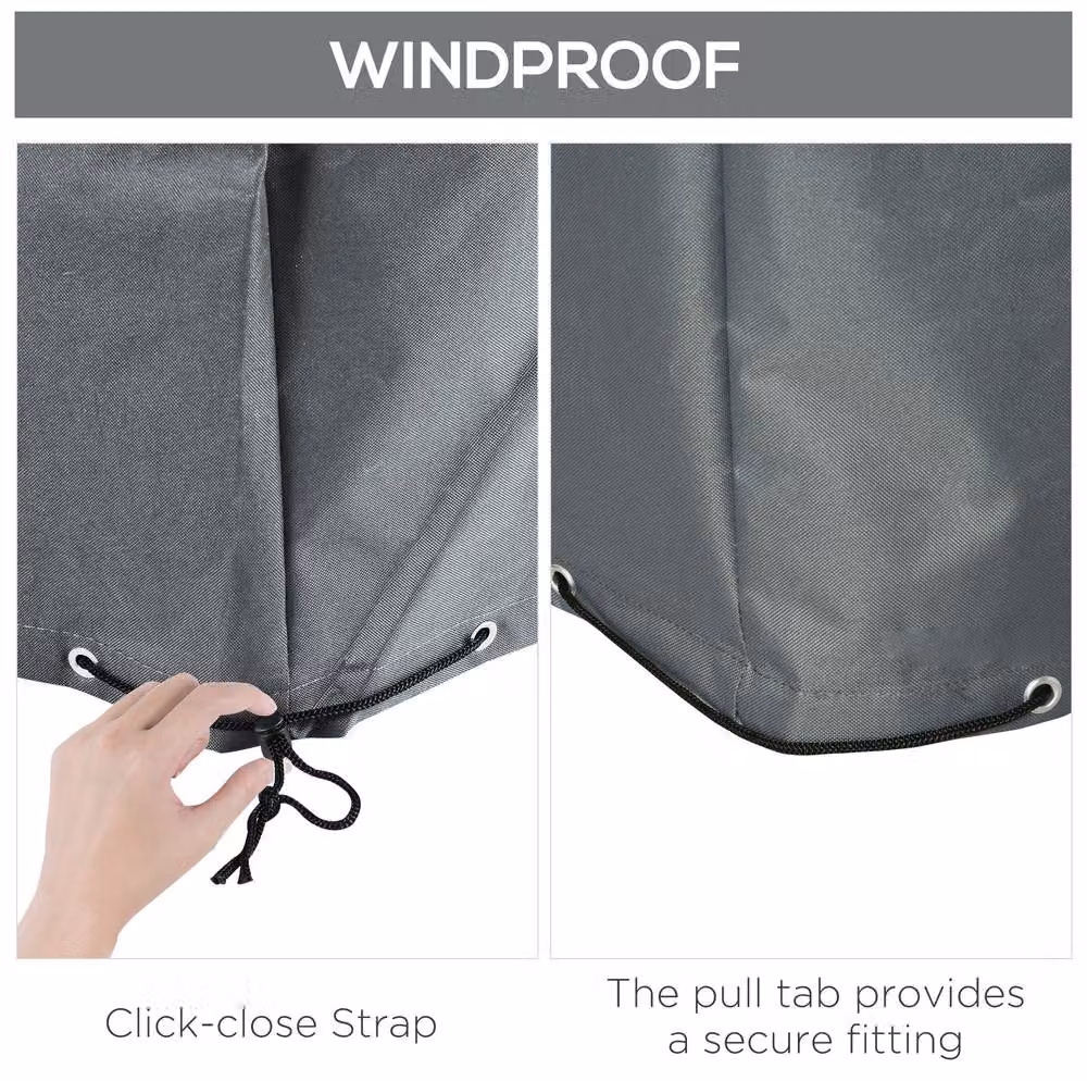 STILVORA Water-Repellent Outdoor Furniture Cover in Grey, W: 200 cm, H: 73 cm – 4