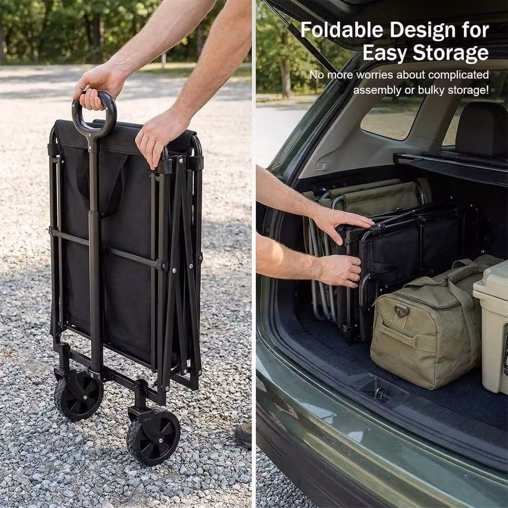 Kelvenix Mini Folding Trolley Cart for Camping, Black, W/D/H: 52.0 x 34.0 x 57.0 cm – 4