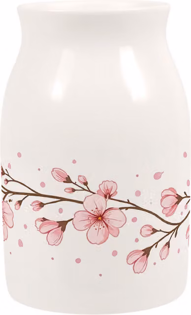 Purely Home Pink and White Floral Porcelain Tabletop Vase