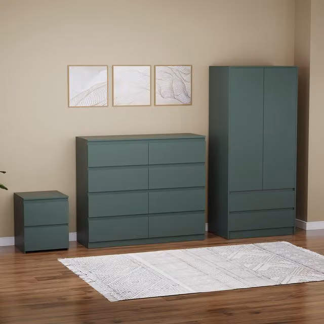 Vida Designs Denver Bedroom Set in Green