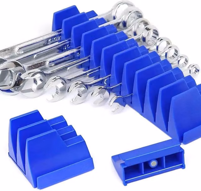 SPETLEK Magnetic Wrench Organizer, Blue, 40 Pieces, Metal