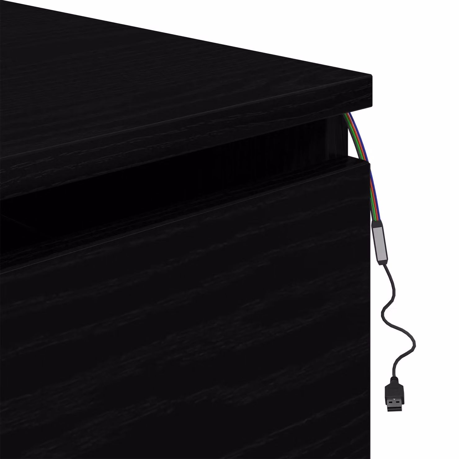 Berkfield Home Wall-Mounted Bedside Cabinet with Integrated LED Lighting in Black Oak, W: 50 cm, D: 36 cm, H: 30 cm – 7