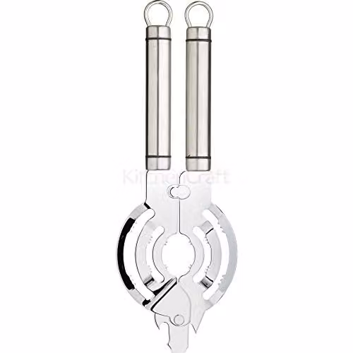 KitchenCraft Stainless Steel Multi Opener with Oval Handle, Silver
