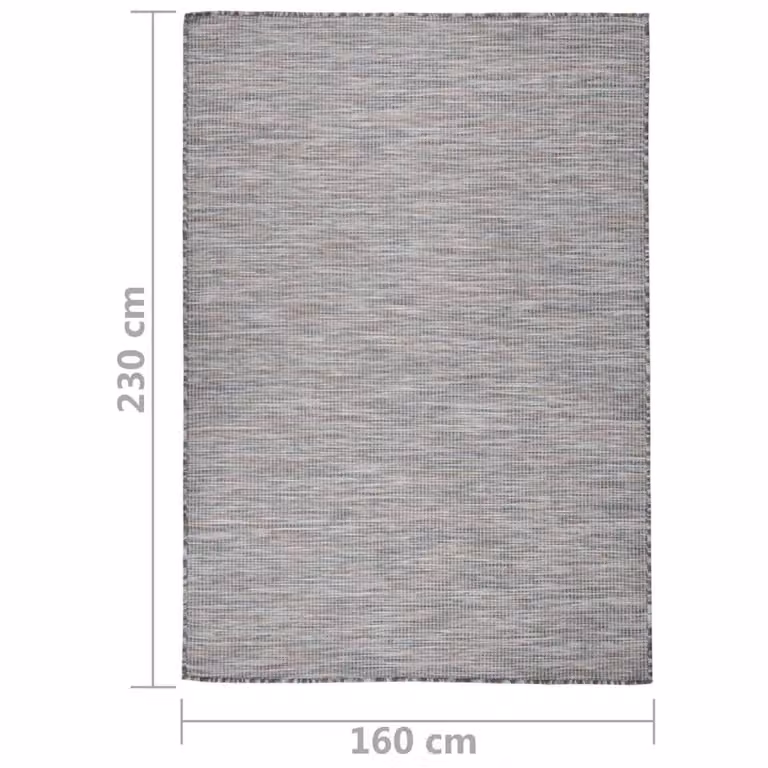 Berkfield Home Outdoor Flatweave Round Rug in Brown and Blue, W: 160 cm