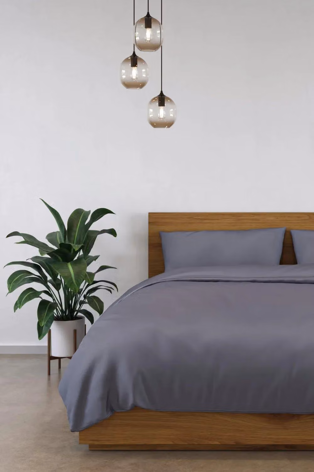Panda London Organic Bamboo Double Flat Sheet in Urban Grey, W/D/H: 140 x 200 cm – 3
