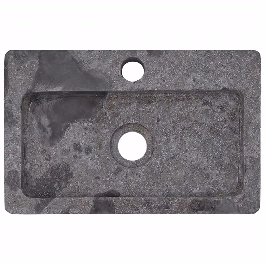 Berkfield Grey Marble Rectangular Wall Mounted Home Sink W/D/H: 38 x 24 x 6.5 cm – 2