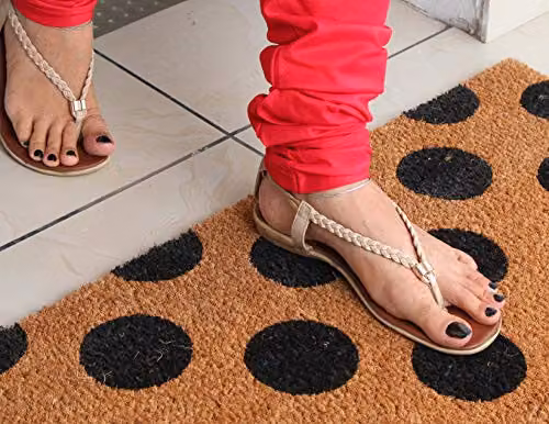 Coco&Coir Polka Beauty Indoor/Outdoor Non-Slip Coir Door Mat, Brown, W: 45 cm, D: 75 cm, H: 1.5 cm – 6