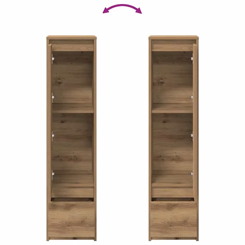 Berkfield Home Artisan Oak Highboard in Brown, W/D/H: 34 x 29.5 x 119.5 cm – 3